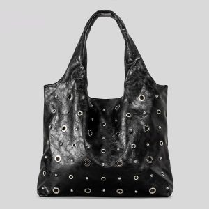 Niche-design Large Tote Bag with Studs for High Capacity and Style