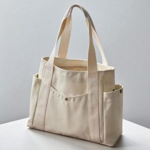 Chic Canvas Tote Bag – Shoulder Bag for Students, Teachers & Everyday Essentials