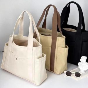 Chic Canvas Tote Bag – Shoulder Bag for Students, Teachers & Everyday Essentials