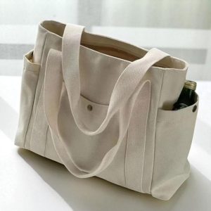 Chic Canvas Tote Bag – Shoulder Bag for Students, Teachers & Everyday Essentials