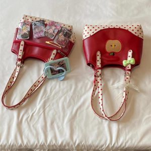 Christmas Red Ita Bag – Kawaii Cosplay Handbag with Transparent Pockets