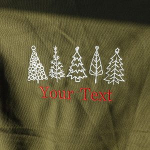 Christmas Tree Embroidered Canvas Bag, Personalized Messenger Bag, Crossbody Bag, Custom Logo Sign Purse, Custom Tote Bag, Christmas Gift.
