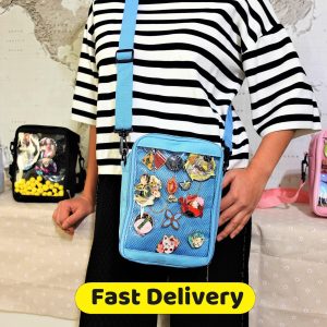 Classic Size ita Bag Crossbody, 8 Colors,Small Anime Ita Bag, Mini ita Shoulder Bag, Small Window Bag, Pin Display Bag.