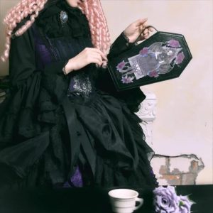 Coffin Ita Backpack – Gothic Lolita PU Dark Print Halloween Crossbody & Shoulder Bag for Women