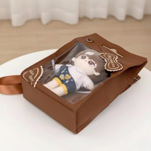 Convenience Crossbody Ita Bag – PU Leather Clear Display Shoulder Bag for Pins, Keychains & Anime Merch | Gift for Collectors