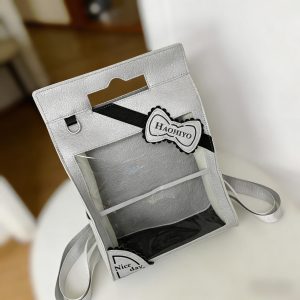 Convenience Crossbody Ita Bag – PU Leather Clear Display Shoulder Bag for Pins, Keychains & Anime Merch | Gift for Collectors