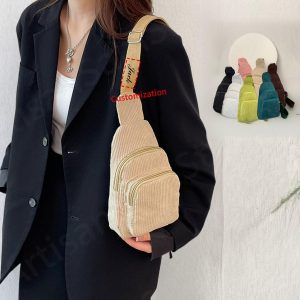 Corduroy Mini Crossbody Bag, Personalized Crossbody Chest Bag, Women’S Crossbody Chest Fanny Pack, Casual Shoulder Bag,Trendy Everyday Purse