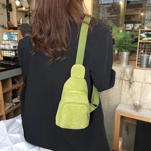Corduroy Mini Crossbody Bag, Personalized Crossbody Chest Bag, Women’S Crossbody Chest Fanny Pack, Casual Shoulder Bag,Trendy Everyday Purse
