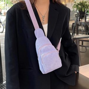 Corduroy Mini Crossbody Bag, Personalized Crossbody Chest Bag, Women’S Crossbody Chest Fanny Pack, Casual Shoulder Bag,Trendy Everyday Purse