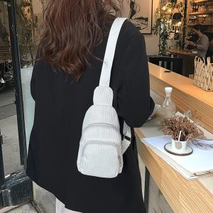 Corduroy Mini Crossbody Bag, Personalized Crossbody Chest Bag, Women’S Crossbody Chest Fanny Pack, Casual Shoulder Bag,Trendy Everyday Purse