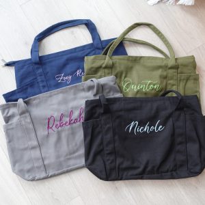 Custom Embroidered Canvas Tote Bag: Personalized Shopping Handbag