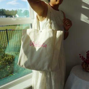 Custom Embroidered Canvas Tote Bag, Personalized Tote Bags, Aesthetic Tote Bag, School Shoulder Bag, Cute Boat Tote Bag, Bridesmaid Tote Bag