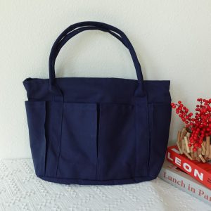 Custom Embroidery Extra Large Canvas Tote Bag, Tote Bag With Pockets, Personalized Gifts, Totebag, Totes, Big Shoulder Bags.