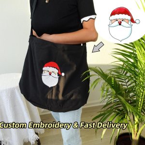 Custom Embroidery Large Canvas Crossbody Bag, Personalized Gifts, bridesmaid gift, canvas Shoulder Bag.