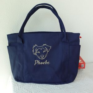 custom pet face Portrait From Photo Shoulder bag, Personalized Embroidered Dog Cat Portrait tote Bags, gift bags for firend, Unqiue Gift Bag