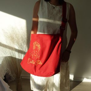 Custom Portrait Canvas Crossbody Bag: Oversized Travel Tote, Made in USA