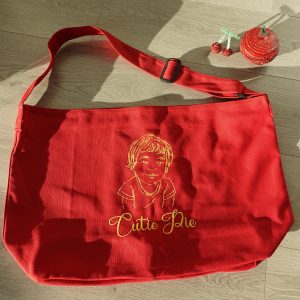 Custom Portrait Canvas Crossbody Bag: Oversized Travel Tote, Made in USA