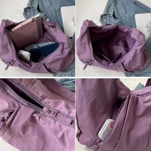 Customizable Large Nylon Shoulder Bag for Women, Casual Shoulder Bag for Daily Use, High Capacity Everyday Handbag, Perfect for School