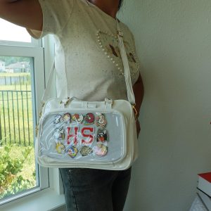 Cute Bow Ita Bag Shoulder and Crossbody, Kawaii Purse with Clear Window, Anime Lover Itabag, Cosplay Fans, Anime Ita Bag, Pin Display Bag.