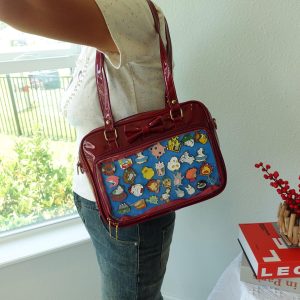 Cute Bow Ita Bag Shoulder and Crossbody, Kawaii Purse with Clear Window, Anime Lover Itabag, Cosplay Fans, Anime Ita Bag, Pin Display Bag.
