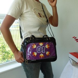 Cute Bow Ita Bag Shoulder and Crossbody, Kawaii Purse with Clear Window, Anime Lover Itabag, Cosplay Fans, Anime Ita Bag, Pin Display Bag.
