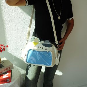 Cute Cat Ita Bag Backpack Crossbody – Kawaii Harajuku Style Pin Display Bag – Gift for Anime Lover, cross body itabag.