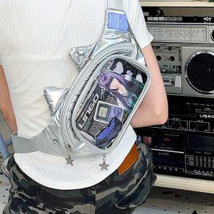 Cute Cat Ita Bag Y2K Style Student Chest Bag