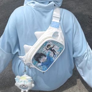 Cute Cat Ita Bag Y2K Style Student Chest Bag