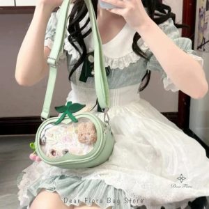 Cute Cherry Ita Bag – Y2K Lolita Transparent Pocket Mini Crossbody Shoulder Handbag for Women Girls