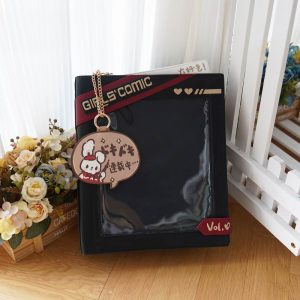 Cute Comic-Style Book Ita Bag with Crossbody and Backpack Design