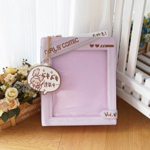 Cute Comic-Style Book Ita Bag with Crossbody and Backpack Design