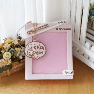 Cute Comic-Style Book Ita Bag with Crossbody and Backpack Design