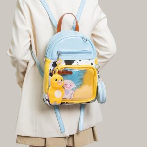 Cute Cow Print Ita Bag Backpack with Charm