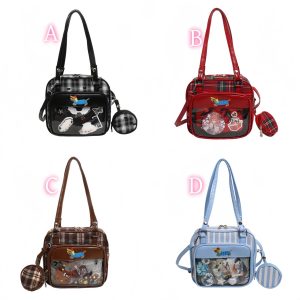 Cute Dachshund Ita Bag – Kawaii Puppy Crossbody, Shoulder & Handbag, Transparent Display Window Purse, Custom Anime Pin Bag Gift