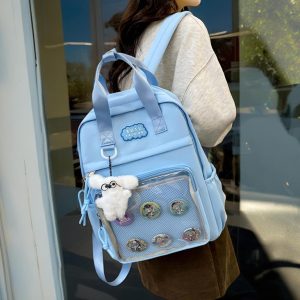 Cute Ita Backpack, Transparent Window Display, Pin Display Backpack, Anime Cosplay Purse, Ita Bag for Pins, Anime Merch Bag, Pin Backpack