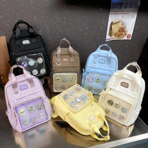 Cute Ita Backpack, Transparent Window Display, Pin Display Backpack, Anime Cosplay Purse, Ita Bag for Pins, Anime Merch Bag, Pin Backpack