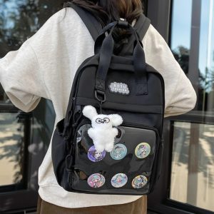 Cute Ita Backpack, Transparent Window Display, Pin Display Backpack, Anime Cosplay Purse, Ita Bag for Pins, Anime Merch Bag, Pin Backpack