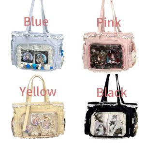 Cute Ita Bag with Insert Board, Personalized Clear Window Bag, Pin Display Bag, Crossbody Tote for Anime Pins, Cosplay Collectibles Gift