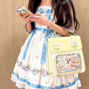 Cute ITA cross body bag & backpack, kawaii Ita bag,backpack, enamel pin ita bag, PU leather ita bag, cosplay bag, anime convention ita bag