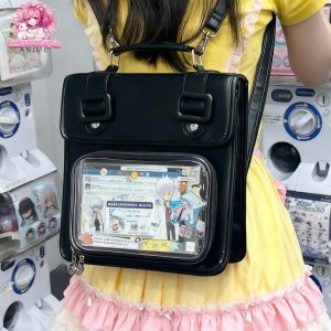Cute ITA cross body bag & backpack, kawaii Ita bag,backpack, enamel pin ita bag, PU leather ita bag, cosplay bag, anime convention ita bag