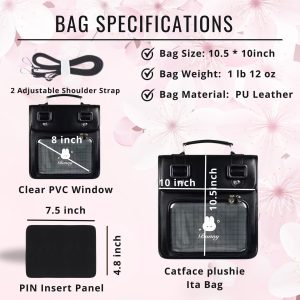 Cute ITA cross body bag & backpack, kawaii Ita bag,backpack, enamel pin ita bag, PU leather ita bag, cosplay bag, anime convention ita bag