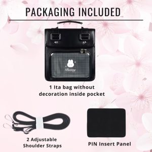 Cute ITA cross body bag & backpack, kawaii Ita bag,backpack, enamel pin ita bag, PU leather ita bag, cosplay bag, anime convention ita bag