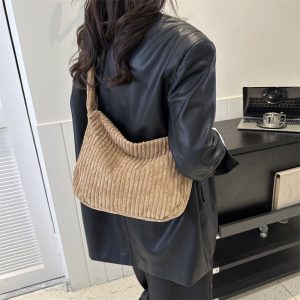 Casual Corduroy Women's Minimalist Shoulder Bag for Everyday Style