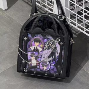 Dark Halloween Lolita Ita Bag – Gothic Transparent Crossbody Shoulder Purse Small Capacity Kawaii Bag