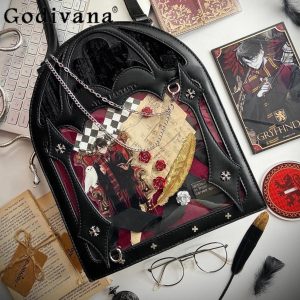 Dark Halloween Lolita Ita Bag – Gothic Transparent Crossbody Shoulder Purse Small Capacity Kawaii Bag