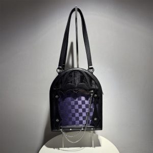 Dark Halloween Lolita Ita Bag – Gothic Transparent Crossbody Shoulder Purse Small Capacity Kawaii Bag