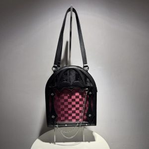 Dark Halloween Lolita Ita Bag – Gothic Transparent Crossbody Shoulder Purse Small Capacity Kawaii Bag