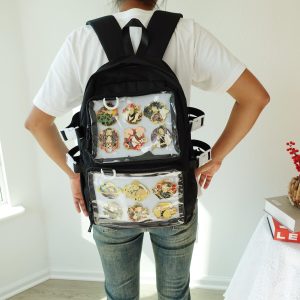 Double Inserts Large Ita Backpack, Kawaii Anime School Bag, Lightweight Durable Itabag, Cute Display Backpack for Pins & Keychains.