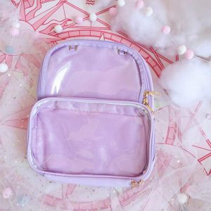 Double Window Candy PU Leather Backpack