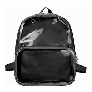 Double Window Candy PU Leather Backpack